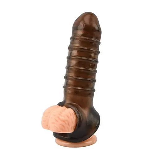 Loving Joy Boss Textured Penis Sleeve with Ball Loop - PlayBlue