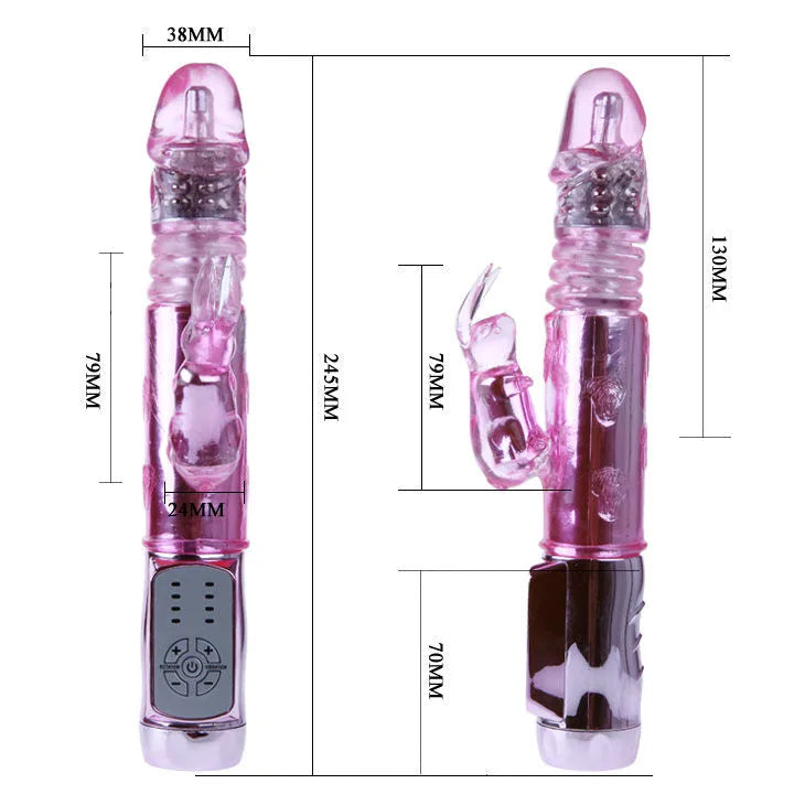 Ly-baile U.S. Rabbit Throbbing Bunny - Thrusting Rechargeable - PlayBlue