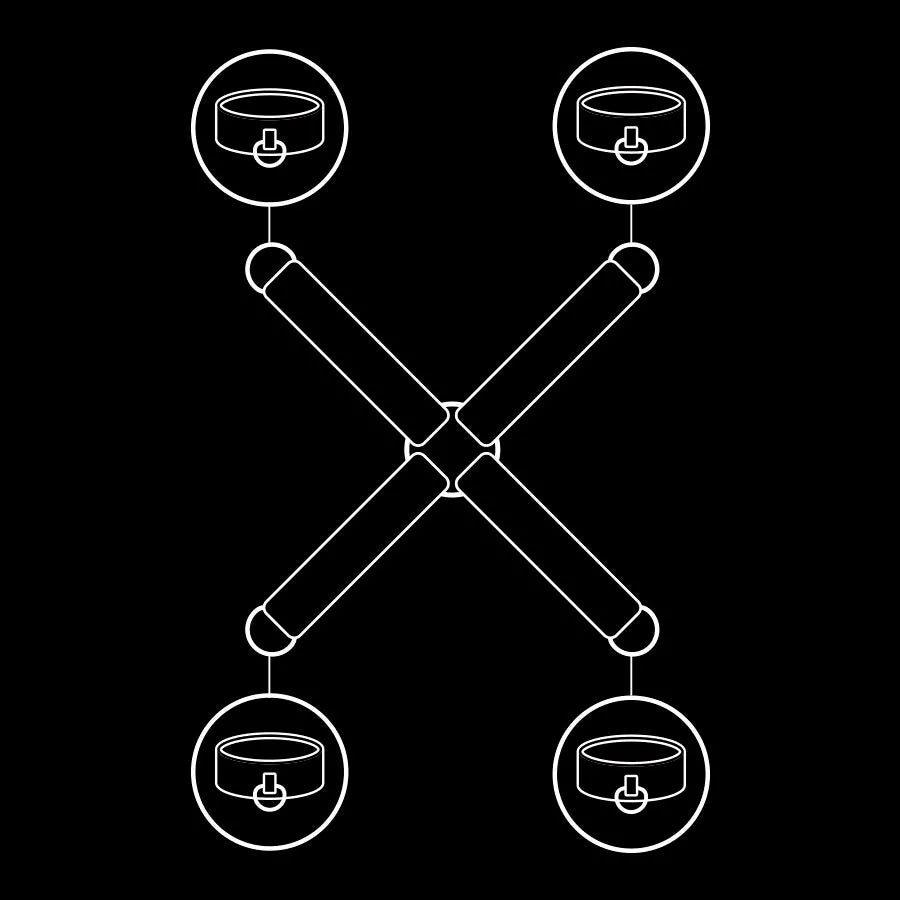 Fetish Submissive Hog Tie Vegan Leather - PlayBlue