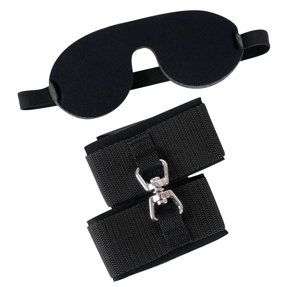 Bad Kitty Blindfold/Handcuffs Kit - PlayBlue