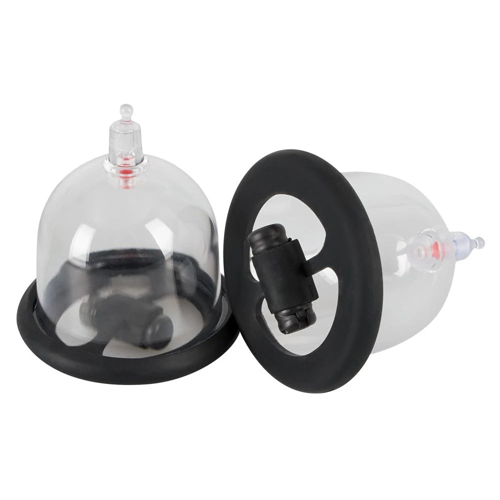 Bad Kitty Vibrating Nipple Pump Cups - PlayBlue