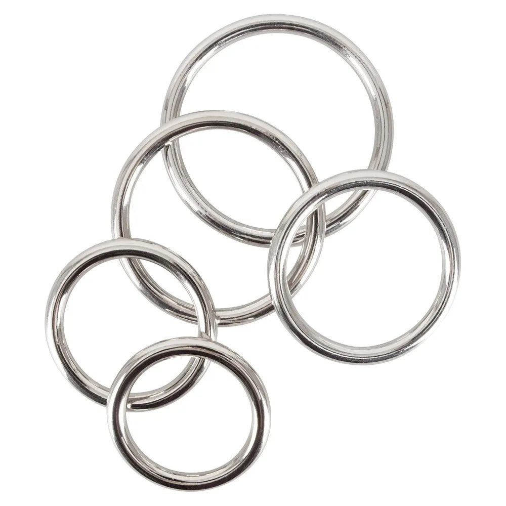 Bad Kitty Set Of 5 Metal Rings - PlayBlue