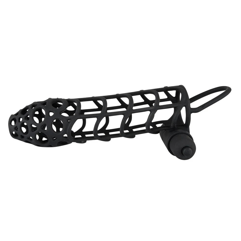 Vibrating Silicone Sleeve Black Velvet - PlayBlue