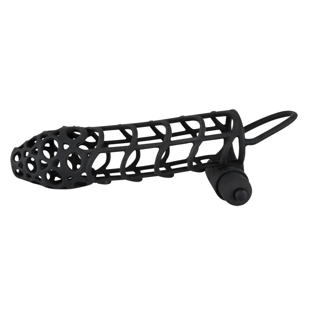 Vibrating Silicone Sleeve Black Velvet - PlayBlue