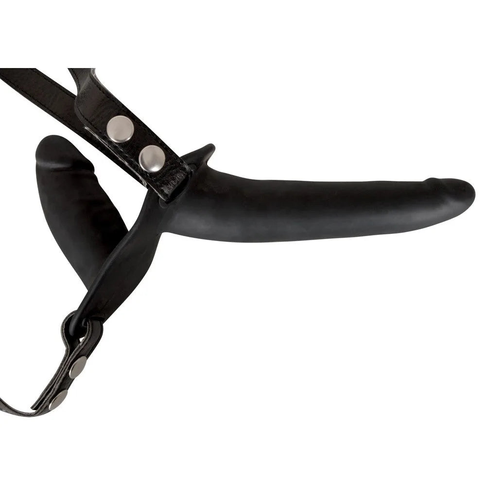 Double Strap On Black Silicone - PlayBlue
