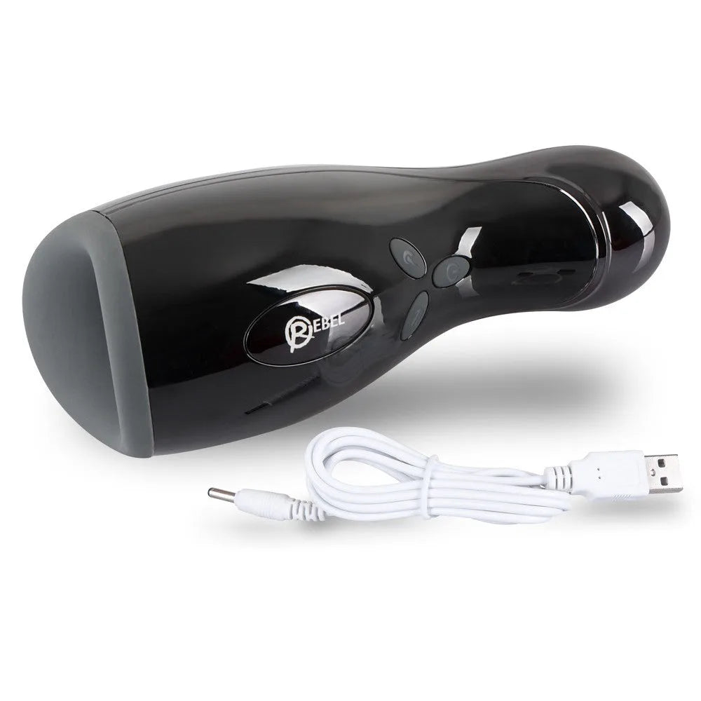 Rebel Rechargeable Masturbator - Vibration-Warming-Shaking - PlayBlue