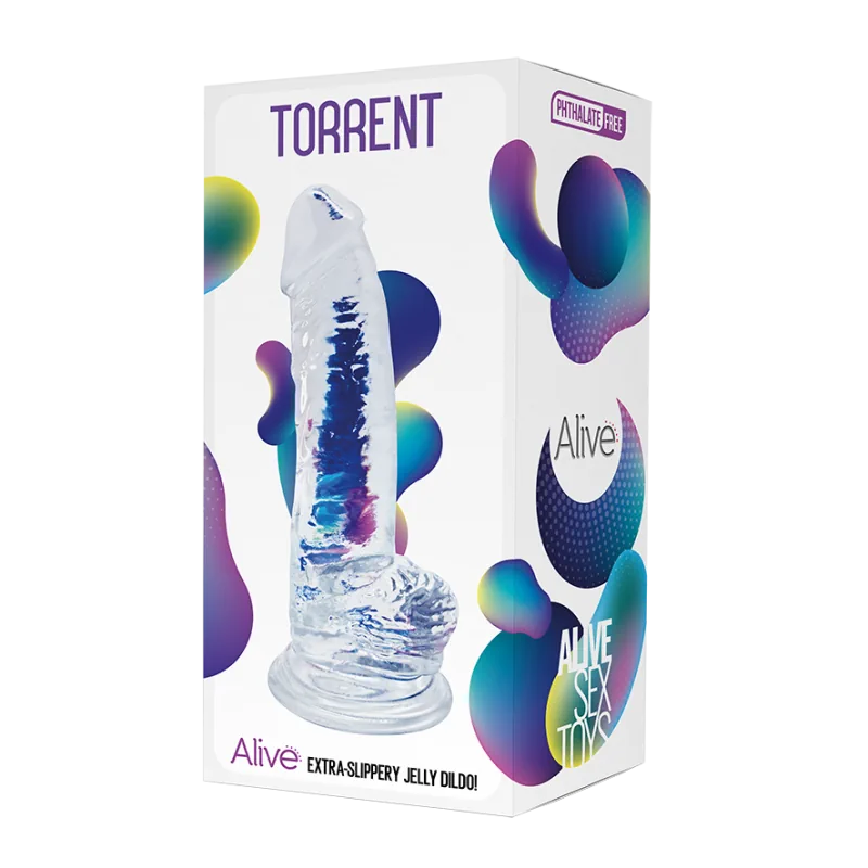 Alive - 8 Jelly Transparent Suction Cup Dildo - PlayBlue