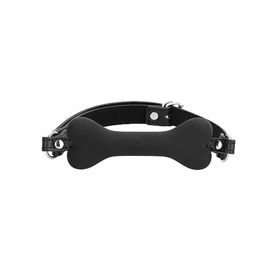Ouch! Silicone Bone Gag - Black - PlayBlue