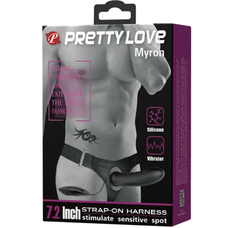 Pretty Love Myron Vibrating Hollow Strap On - PlayBlue