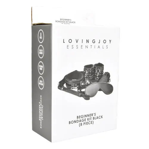 Loving Joy Beginners Bondage Kit Black (8 Piece) - PlayBlue