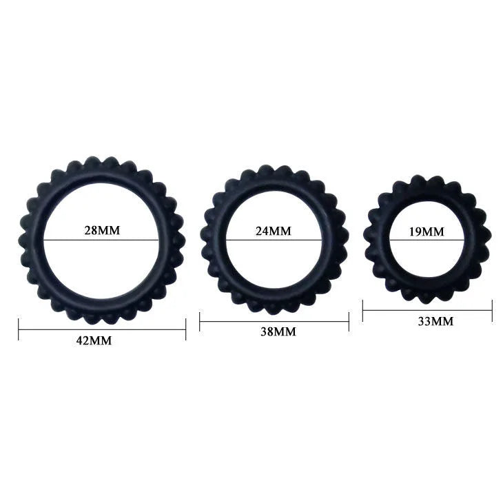 Baile Titan Set 3pcs Cock Ring Set - PlayBlue