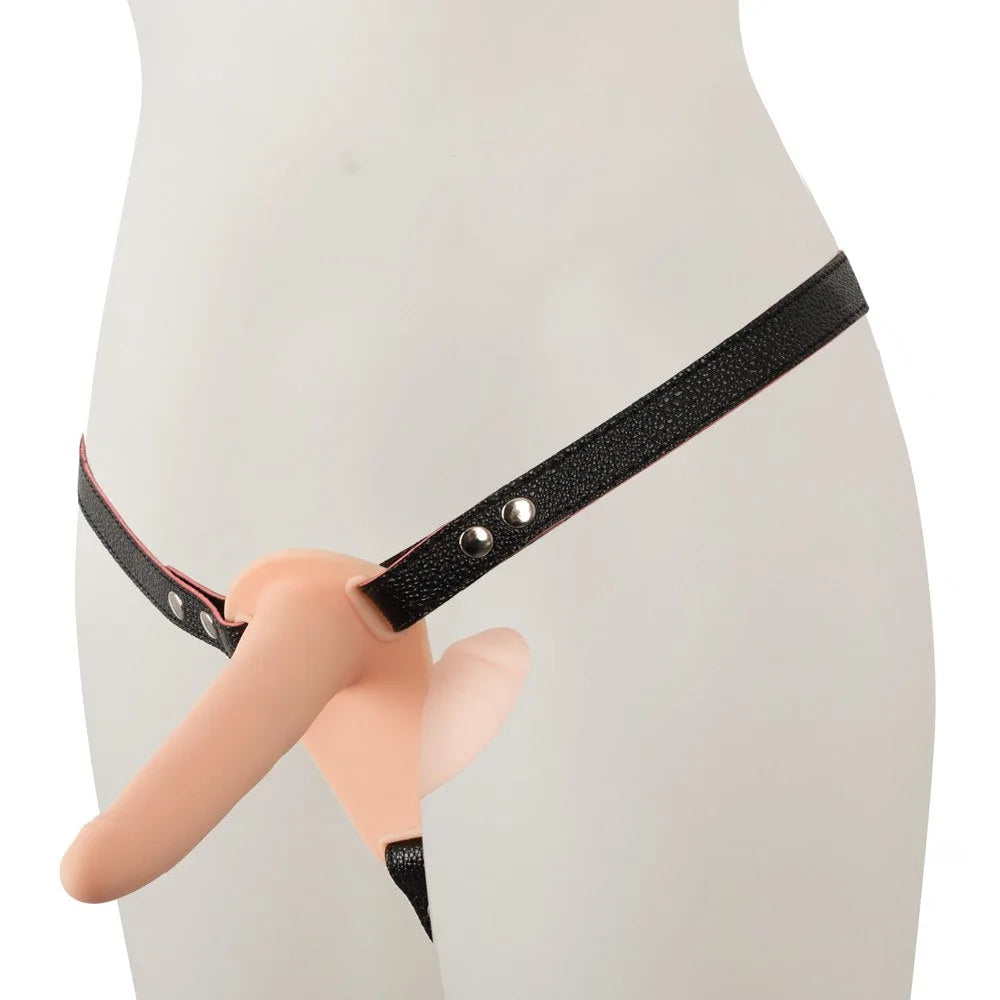 Vibrating Rechargeable Double Strap-On - PlayBlue