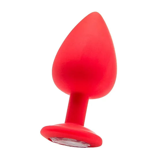 Diamond Silicone Butt Plug - Red - Large (35mm) - PlayBlue