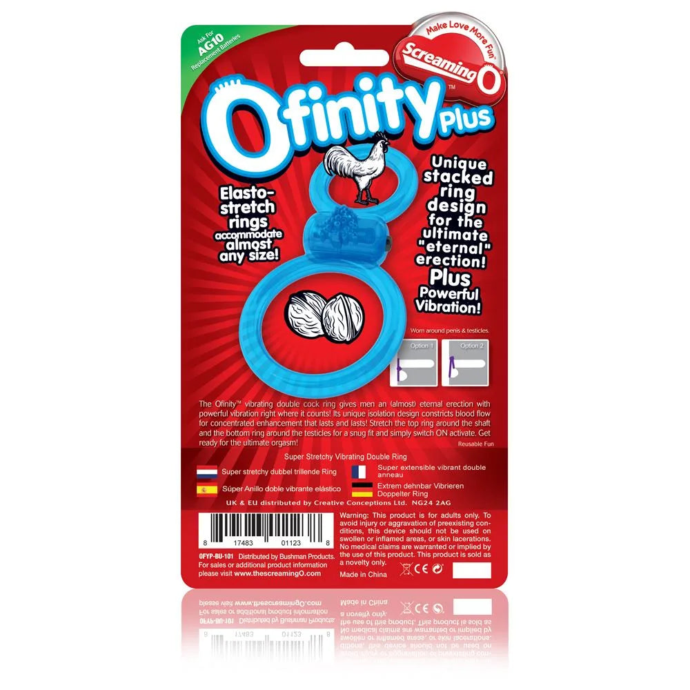 Screaming-O Ofinity Plus Double Ring - PlayBlue