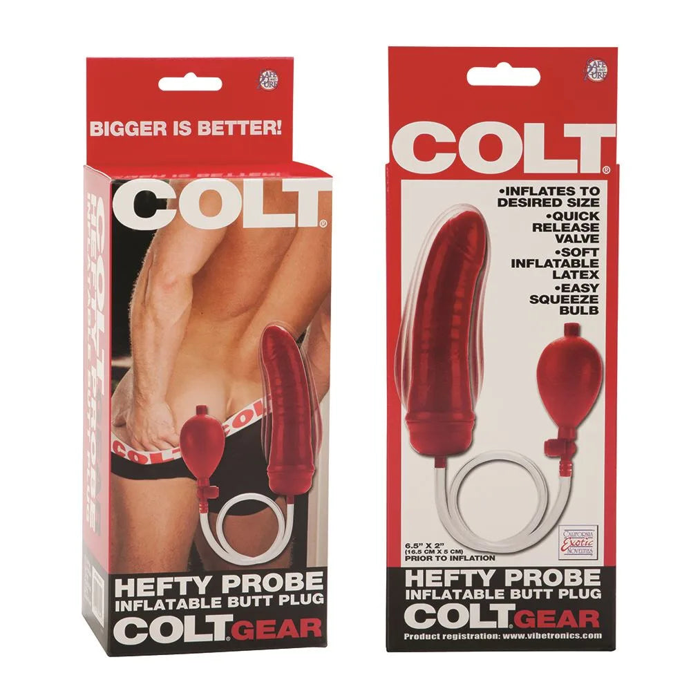COLT Hefty Probe Inflatable Butt Plug - Red - PlayBlue