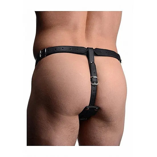 Male Harness with Silicone Anal Plug - Black
