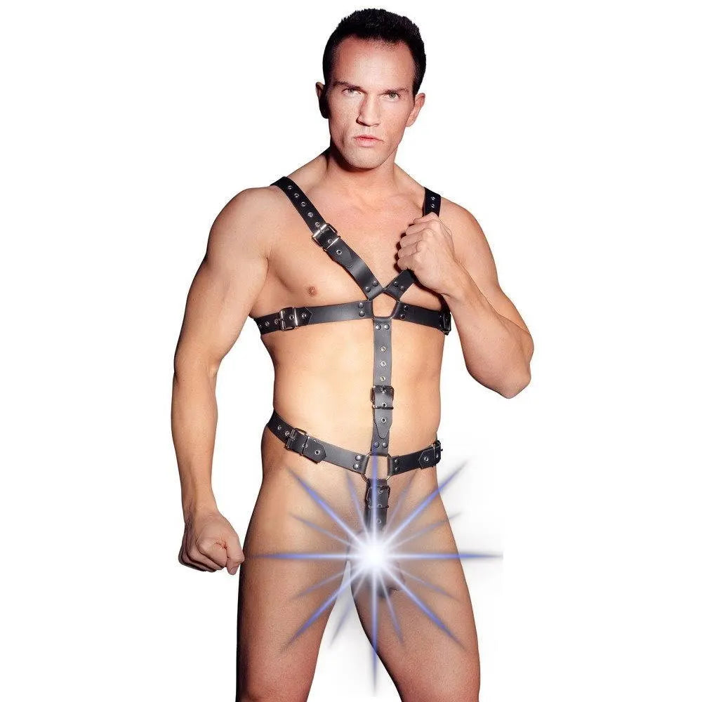 Zado - Leather Harness with Cock Ring - PlayBlue