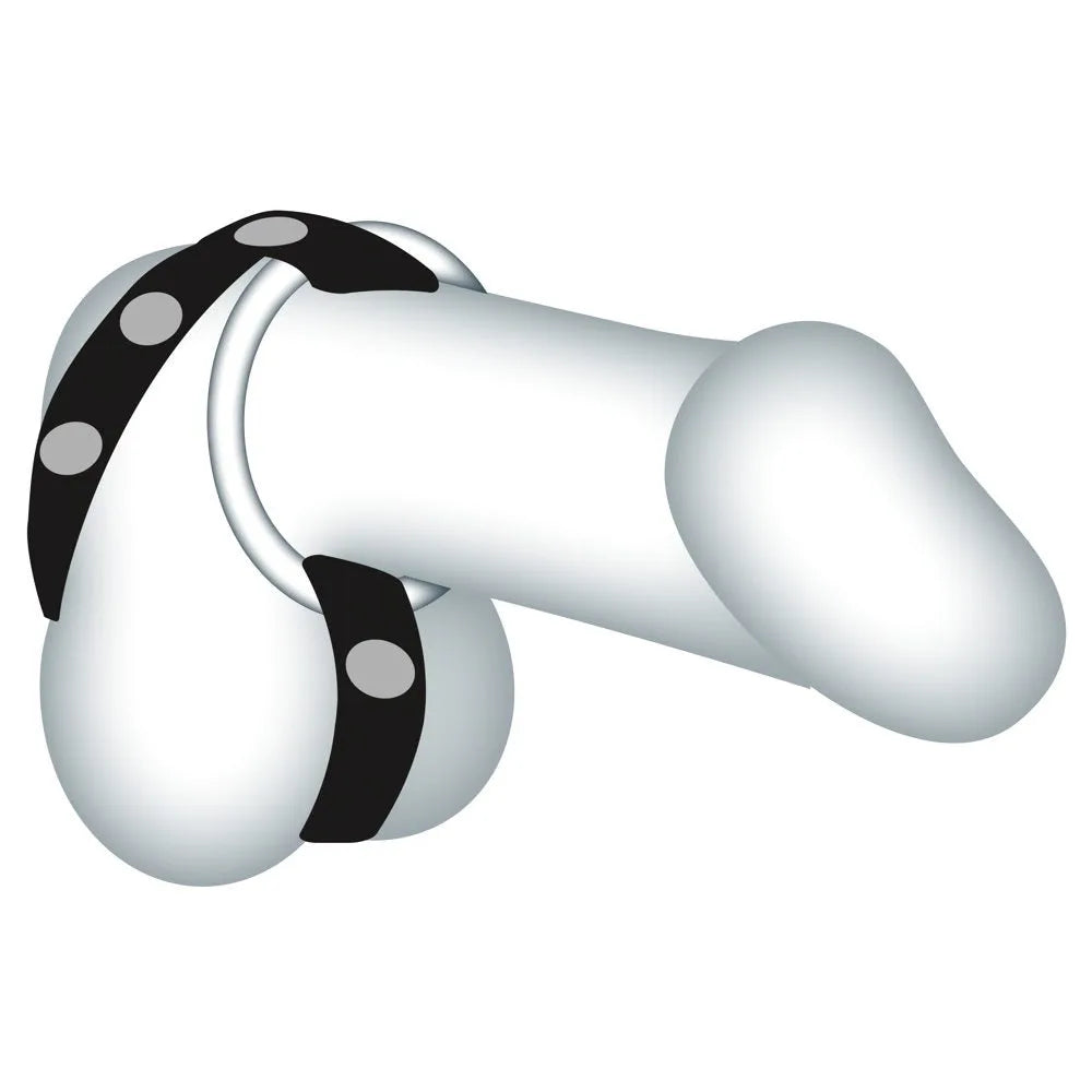Cock Ring and Leather Strap - PlayBlue