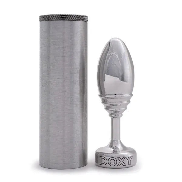 Doxy - Ribbed Butt Plug - Solid Aluminium - PlayBlue