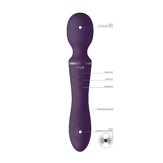 Vive - Enora Dual Wand & Vibrator Rechargeable - PlayBlue