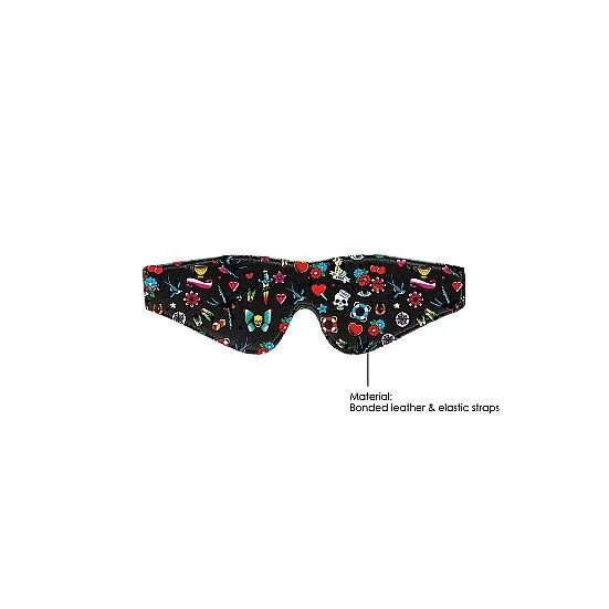 Printed Eye Mask - Old School Tattoo Style - PlayBlue