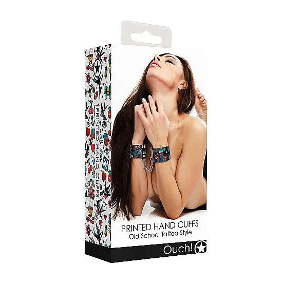 Printed Hand Cuffs - Old School Tattoo Style - PlayBlue