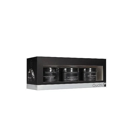 Massage Candle Set - 3 pieces - Pheromone, Vanilla & Rose Scented - PlayBlue