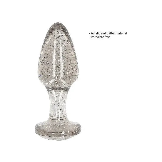 Acrylic Silverchip Butt Plug 3-Piece Set - Silver - PlayBlue
