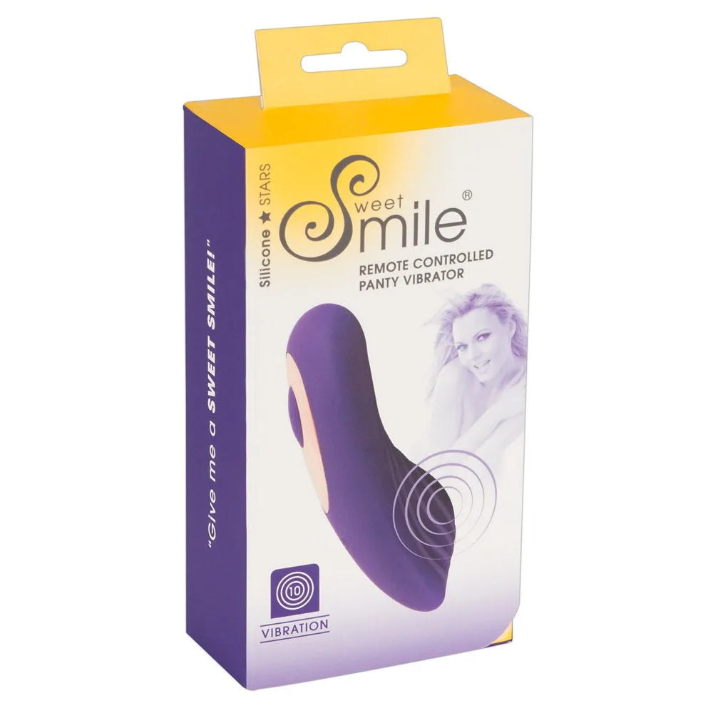 Sweet Smile - Remote Controlled Lay-on Panty Vibrator - PlayBlue