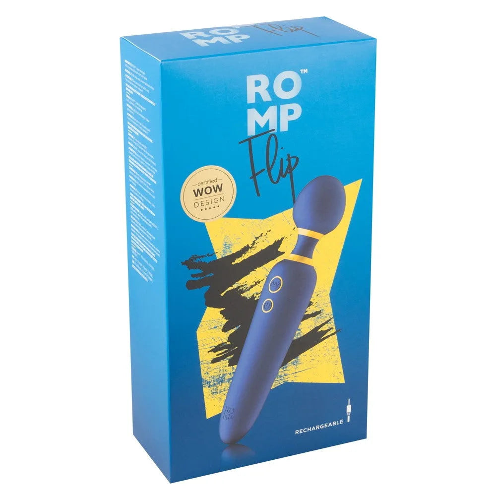 ROMP by Womanizer - Flip Rechargeable Wand - PlayBlue