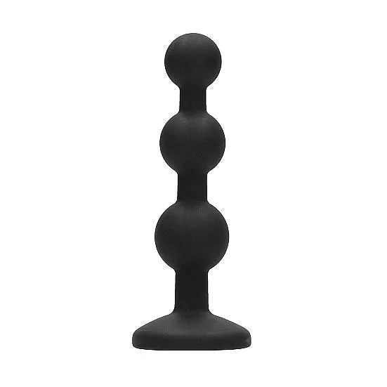 Silicone Beaded Diamond Butt Plug - Black - PlayBlue