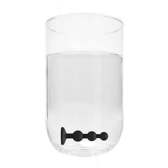Silicone Beaded Diamond Butt Plug - Black - PlayBlue