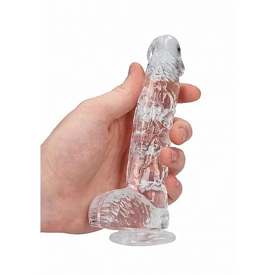RealRock - 6 Realistic Dildo With Balls - Transparent - PlayBlue