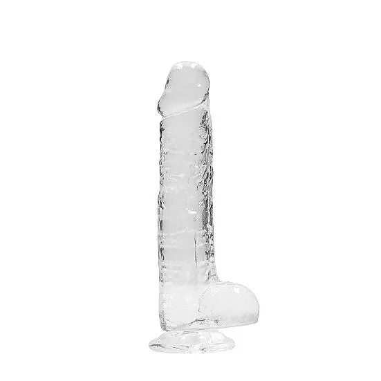 RealRock - 8 Realistic Dildo With Balls - Transparent - PlayBlue