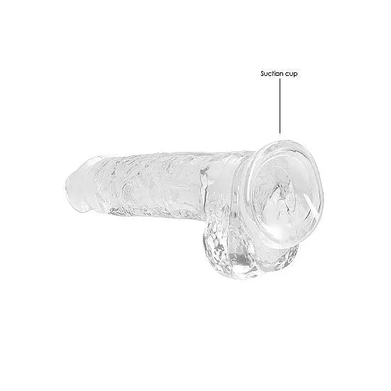 RealRock - 8 Realistic Dildo With Balls - Transparent - PlayBlue