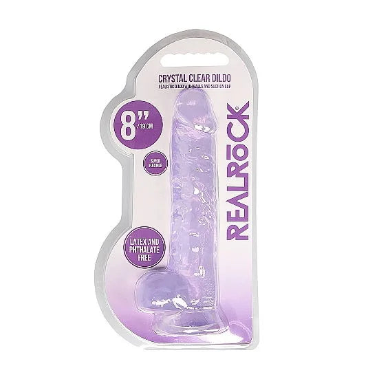RealRock - 8 Realistic Dildo With Balls - Purple - PlayBlue