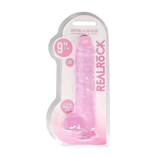 RealRock - 9 Realistic Dildo With Balls - Pink - PlayBlue