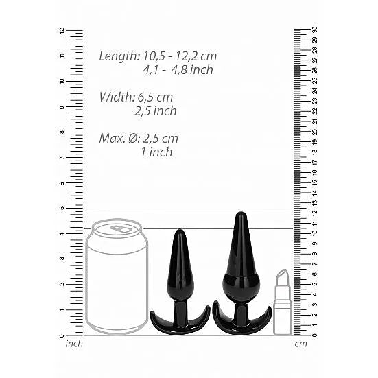 Sono - No. 80 - 4-Piece Butt Plug Set - Black - PlayBlue