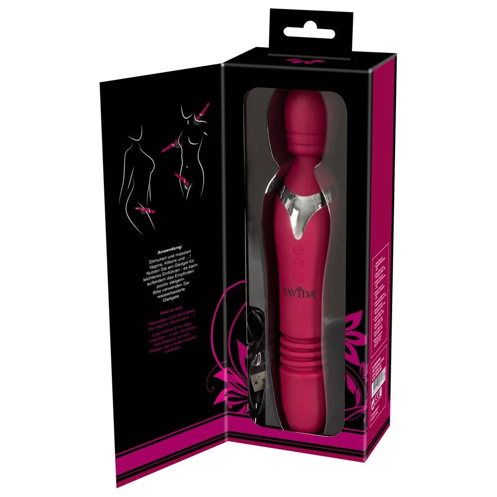 Javida Thrusting Rechargeable Dual Wand - PlayBlue