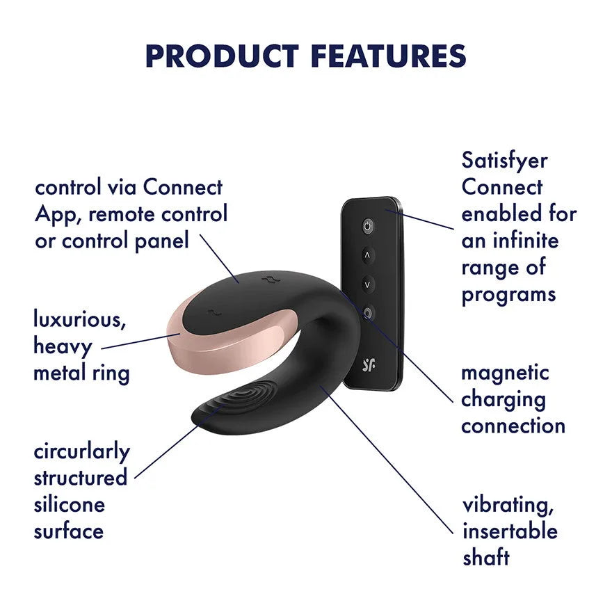 Satisfyer - Double Love Luxury Couples Vibrator - PlayBlue