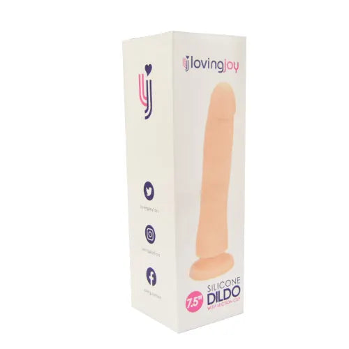 Loving Joy Realistic Solid Silicone 7.5 Inch Dildo - PlayBlue