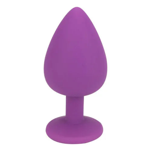 Loving Joy Jewelled Silicone Butt Plug Purple - Large - PlayBlue