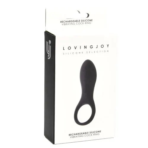 Loving Joy Rechargeable Silicone Vibrating Cock Ring - PlayBlue