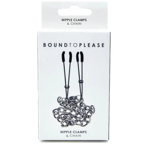 Bound to Please Nipple Clamps & Chain - PlayBlue