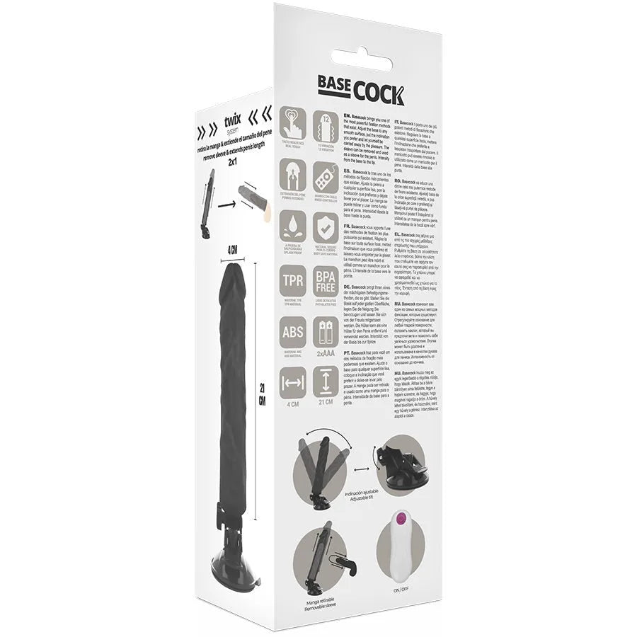 Basecock Suction Cup Realistic 8.5 Remote Controlled Vibe - PlayBlue