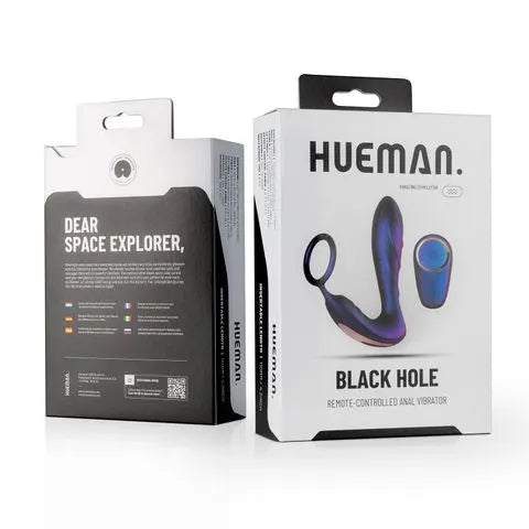 Hueman - Black Hole Remote Control Anal Vibrator Cock Ring - PlayBlue
