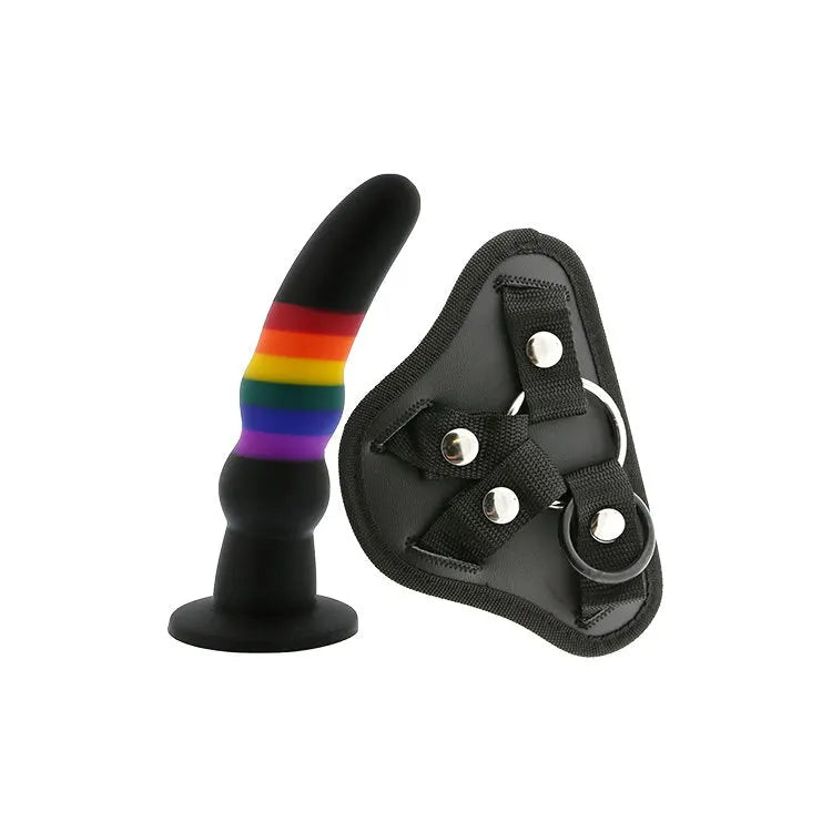 Colourful Love Strap-on Solid Dildo - PlayBlue