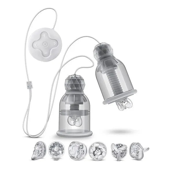 Blush Temptasia Titillator - Vibrating and Rotating Nipple Suckers - PlayBlue