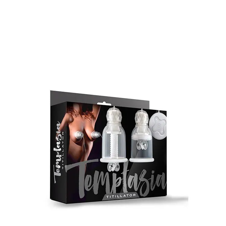 Blush Temptasia Titillator - Vibrating and Rotating Nipple Suckers - PlayBlue