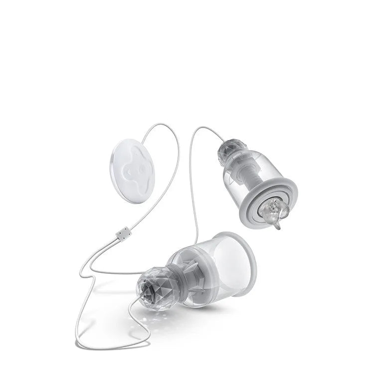 Blush Temptasia Titillator - Vibrating and Rotating Nipple Suckers - PlayBlue